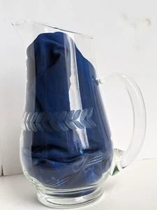 Vintage Anchor Hocking Pitcher Etched Laurel Leaf Juice Water Wine Milk Beverage - Picture 1 of 21
