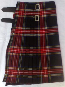 Herren 8 Yard schottisches Tartan Highland Hochzeit Kilt schwarz Stewart Tartan Größe 30" - Bild 1 von 2