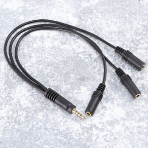 3.5mm Audio Splitter Cable for Cellphone Headset - 1 Input 3 Output (Black)