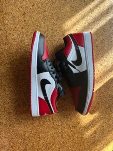 Nike Sneakers Shoes Air Jordan 1 Low Black toe Red White Men's US11 / JP29 NEW - Picture 1 of 3