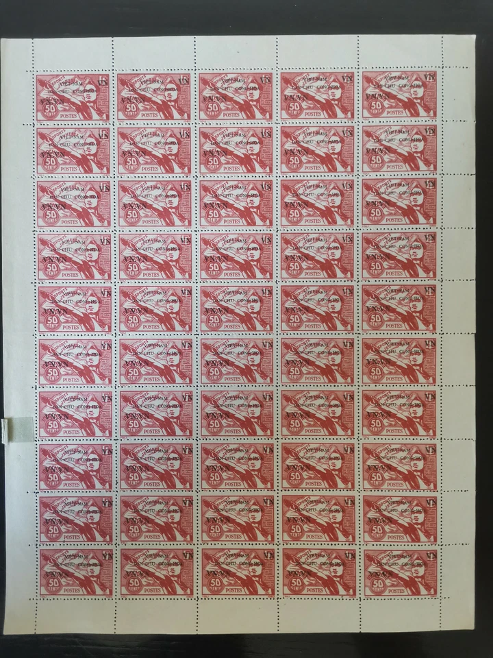 VIETNAM NORTH 1945 Sc 4 FULL SHEET F/VF - Image 1 of 1