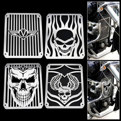 Protector de radiador "Skull" "V" para Kawasaki Vulcan VN400/800 95-06 - Protector de acero  Foto 1 de 3