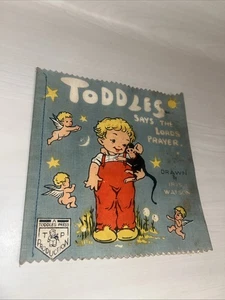 TODDLES SAYS THE LORDS PRAYER 1940's Vintage Cloth Rag Book ~ Iris Watson - Picture 1 of 7