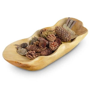 Wooden Fruit Bowl Handcrafted Wood - Natural Fruit Basket for Kitchen Counter... - Picture 1 of 7