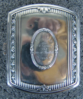 ( LW ) RARES 800 SILBER  INNENVERGOLDETES JUGENDSTIL ZIGARETTEN ETUI, VON 1923 - Bild 1 von 4