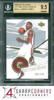 2003 UPPER DECK GLASS CUTTING EDGE JERSEYS #CELJ LEBRON JAMES RC #/100 BGS 9.5 - Image 1 of 4