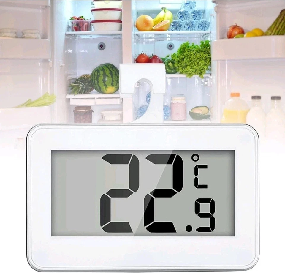 Digital LCD Fridge Battery Operated Freezer Waterproof Thermometer Hanging Hook - Image 1 of 4