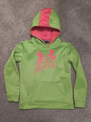 Sudadera con Capucha Under Armour Storm Juvenil Talla Mediana Verde Lima Rosa Usada Excelente Estado Foto 1 de 4