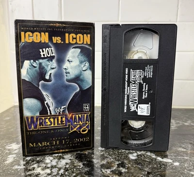 WWF WrestleMania 18 (VHS 2002) X8 WWE Wrestling WCW Hogan Rock Austin Undertaker - Image 1 of 4