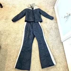 Vintage SNOW CATS Damen Größe M Skilatz mit Jacke dunkelblau L7910 Schneeanzug Med - Bild 1 von 14