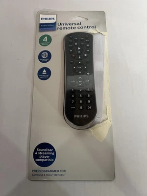 Philips Universal Remote Control – 4 Device, New in Package, Roku & Samsung - Image 1 of 2