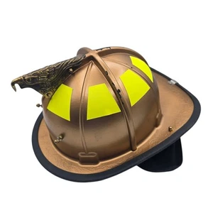 Strider Intl' Gold Brass Eagle Classic Traditional Fire Helmet Vintage Chin Strp - Bild 1 von 10