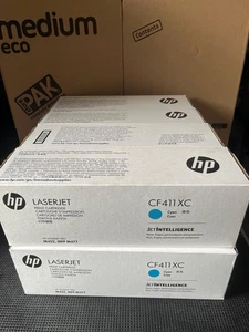 1 x wkład z tonerem HP CF411XC z cyjanowym tonerem, zapieczętowane pudełko - Zdjęcie 1 z 1