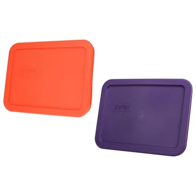 Pyrex 7210-PC 3 tazas calabaza naranja y ciruela púrpura almacenamiento de alimentos tapas de repuesto Foto 1 de 4