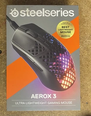 Steelseries Aerox 3 Ultra Lightweight Gaming Mouse  - Onyx Black Wired New - Image 1 of 4