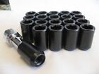 20 Pcs 12X1.25  Black Tuner Lug Nuts With Key Universal