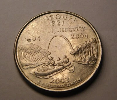 Major Strike Through Grease Error - 2003 “ssouri” Missouri State Quarter - Image 1 of 2
