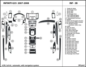 Carbon Fiber Dash Trim Kit for Infiniti G35 2007-2008 with Navigation System - Picture 1 of 1