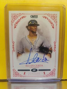 Allan Cerda 2022 Onyx Vintage Baseball Blue Ink On-Card Auto /400 no. OAAC Reds