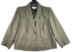Jones Studio Blazer Jacket Womens Plus 24W Green Work Dress Event - Picture 1 of 9