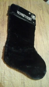 Victoria's Secret New Plush Christmas Stocking 2019 Black with Rhinestone NWT - Picture 1 of 7