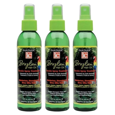 Fantasia IC Brazilian Hair Oil  Keratin Spray Shine & Style Treatment 6 oz - 3PK - Image 1 of 3