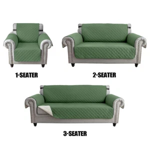 1/2/3 Seater Quilted Couch Sofa Cover Waterproof Pet Dog Mat Protector Slipcover - Picture 1 of 103