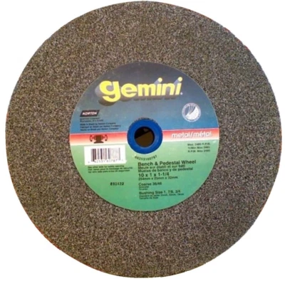 Gemini 66253160787 Aluminum Oxide Bench & Pedestal Grinding Wheel 10x1x1-1/4" - Image 1 of 4