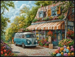 Flowers Shop 2 - DIY Chart Counted Cross Stitch Patterns Needlework DMC Color - Picture 1 of 2