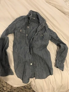 Crewcuts Size 12 Chambray Denim Buttondown Girls - Picture 1 of 7