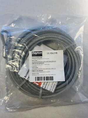 Cable recubierto Dayton de acero galvanizado 50' núcleo de filamento de 3/16" a 1/4" 7 x 19 1DLC1B Foto 1 de 2