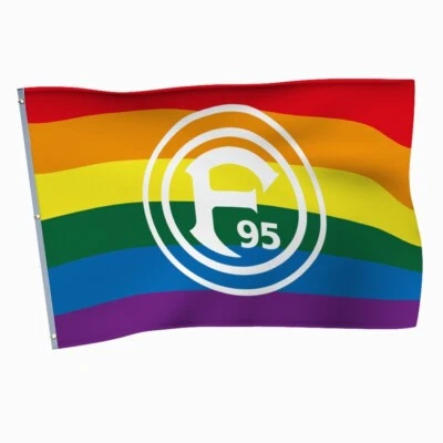 Hissflagge Fahne Fortuna Düsseldorf Vielfalt Regenbogen Flagge - 100 x 150 cm