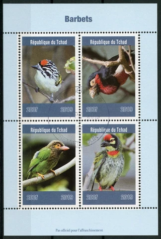 Chad 2019 CTO Barbets Barbet 4v M/S Birds Stamps Cover
