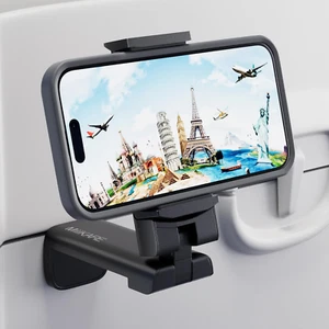 Airplane Travel Essentials Phone Holder, Universal Handsfree Phone Mount for Fly - Photo 1 sur 12