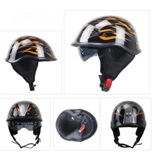 German Half Face Helmet Matte Black Chopper Biker scooter helmet with sunglasses - Picture 1 of 20