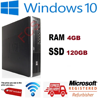 Super Cheap Ultra Small HP 8300 Office PC Dual Core SSD Genuine Windows 10 4GB - Image 1 of 4