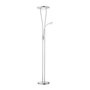 LED Deckenfluter silber warmweiß dimmbar Leseleuchte Flexarm zuschaltbar hell - Bild 1 von 9