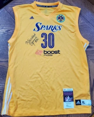 NICE Autographed Nneka Ogwumikela Sparks Adidas Basketball Jersey JSA Signed - Image 1 of 4
