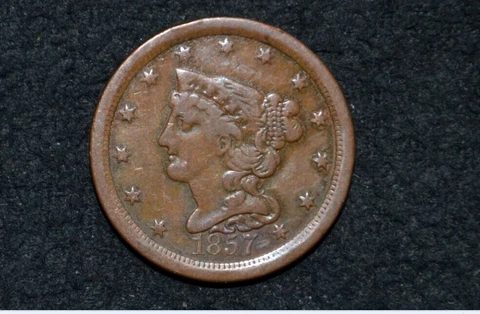 1857 HALF CENT ** VF ** NICE BROWN ** Get 5% Off at Checkout Cover