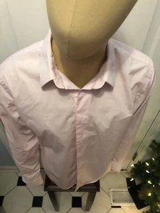 EXPRESS Mens Modern Fit Stretch Baby Pink Dress Shirt Button-Down Sz L - Picture 1 of 5