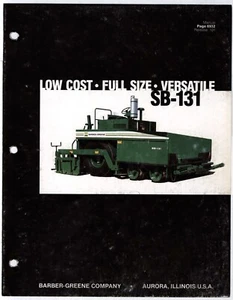 BARBER-GREENE SB-131 HYDRO-STATIC FINISHER BROCHURE, SEE ALL PICTURES - Picture 1 of 2