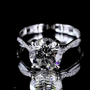 3.00 CT Round Brilliant Cut Lab Grown Diamond Ring 14K White Gold - Picture 1 of 6