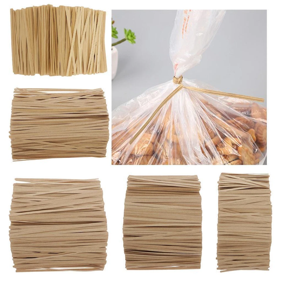 1000pc Kraft Paper Packaging Wire  Ties for Party Gift  candy pockets - Image 1 of 1