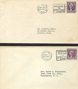 USA 1932 2 FIRST DAY COVERS, WASHINGTON COILS TARE ON VERT COVER - Picture 1 of 2