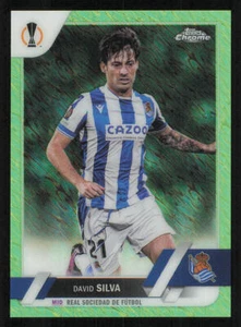 2022-23 Topps Chrome UEFA Neon Green Shimmer Refractors #154 David Silva /399 - Picture 1 of 2