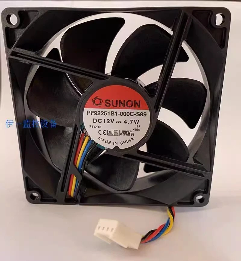 SUNON PF92251B1-000C-A99 9225 DC12V 4.7W 4-Pin Double Ball Bearing Cooling Fan - Image 1 of 2