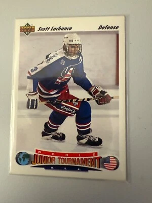1991-92 Upper Deck - World Junior Tournament Scott Lachance #692 (RC) - Image 1 of 2