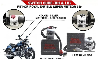 Cubo Interruptor Plata para Royal Enfield Super Meteor 650 - Par Mano Izquierda y Derecha Foto 1 de 4