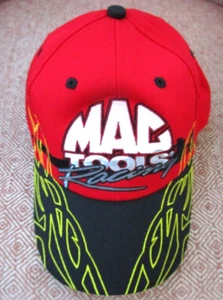 VTG Mac Tools Racing NHRA Baseball Cap Hat Doug Kalitta flames KProducts RED NEW - Picture 1 of 6