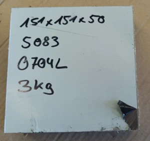 Alu-Reststück 151x151x50mm EN AW 5083 plan gefräst 0704L - Bild 1 von 1